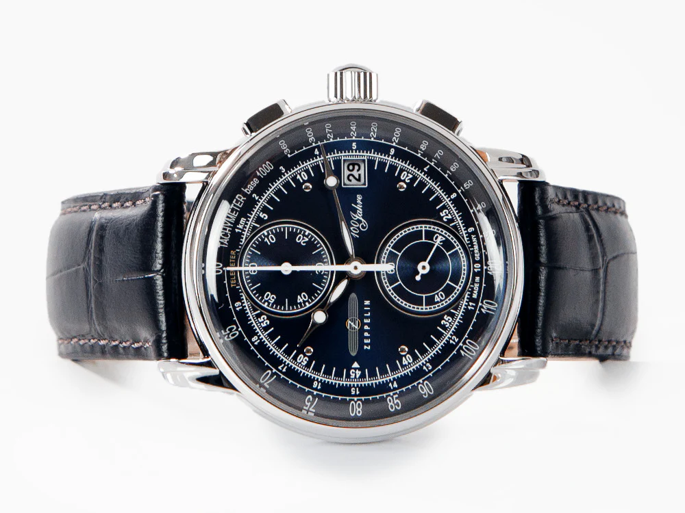 Zeppelin 100 Years Zeppelin Ed. 1 Quartz Watch, Blue, 42 mm, Day, 8670-3 - Image 7