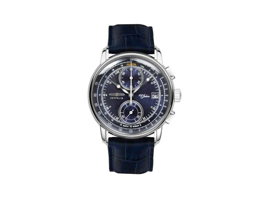 Zeppelin 100 Years Zeppelin Ed. 1 Quartz Watch, Blue, 42 mm, Day, 8670-3 - Image 9