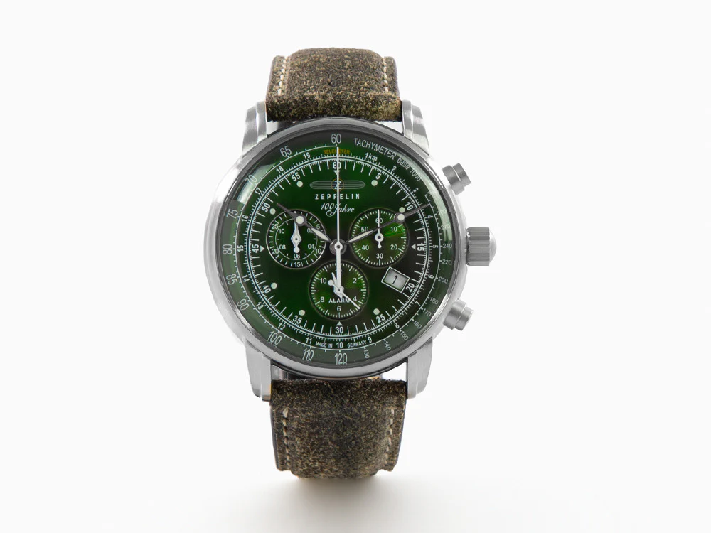 Zeppelin 100 Years Zeppelin Ed. 1 Quartz Watch, Green, 42 mm, Day, 8680-4 - Image 2