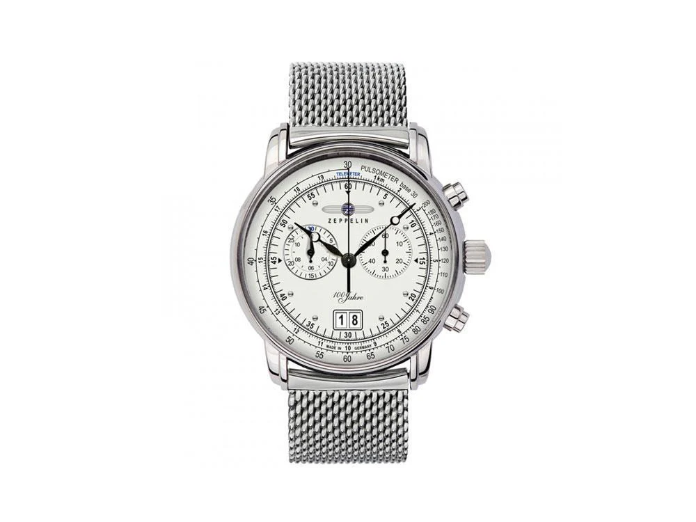 Zeppelin 100 Years Zeppelin Ed. 1 Quartz Watch, Silver, 42 mm, 7690M-1 - Image 2