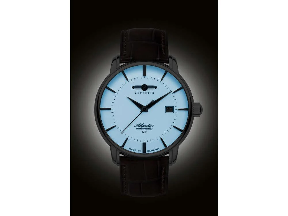 Zeppelin Atlantic Automatic Watch, Beige, 40 mm, Day, Leather strap, 8460-5 - Image 3