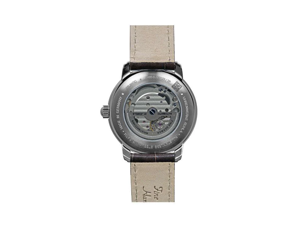 Zeppelin Atlantic Automatic Watch, Beige, 40 mm, Day, Leather strap, 8460-5 - Image 4