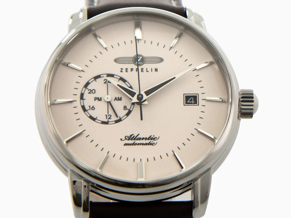 Zeppelin Atlantic Automatic Watch, Beige, 41 mm, Day, Leather strap, 8470-5 - Image 8