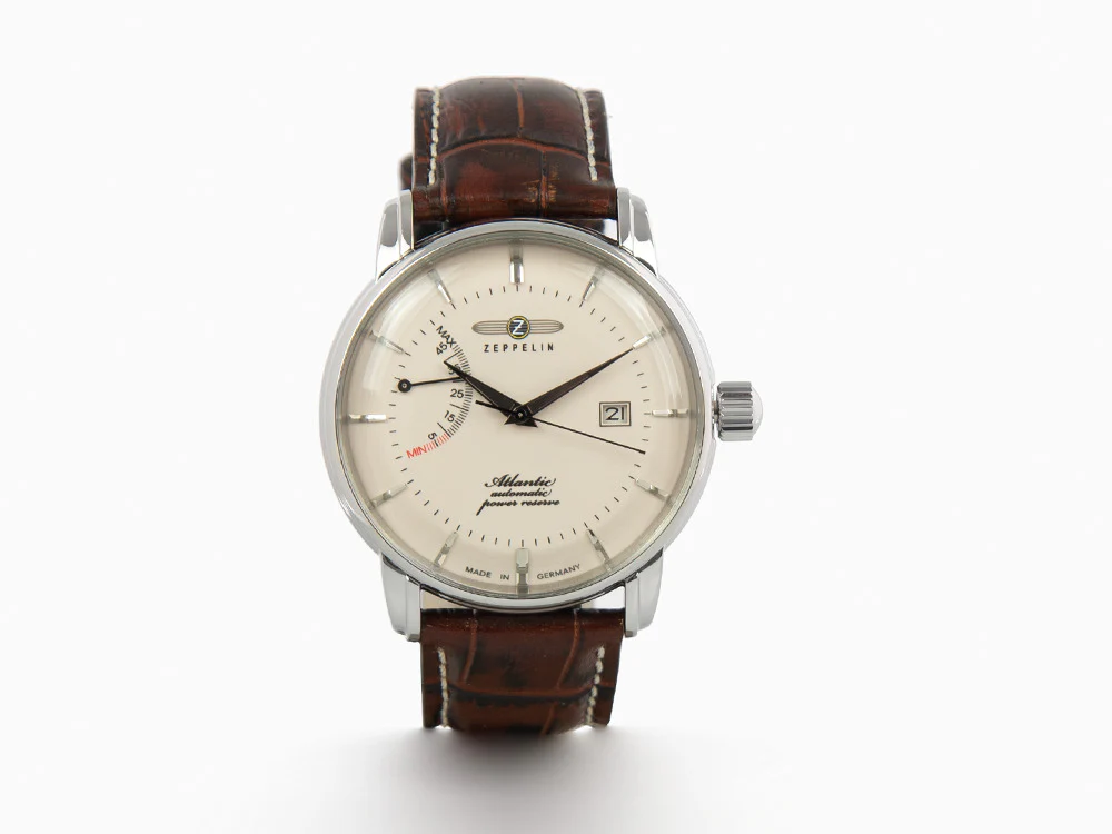 Zeppelin Atlantic Automatic Watch, Beige, 42 mm, Day, Leather strap, 8462-5 - Image 2