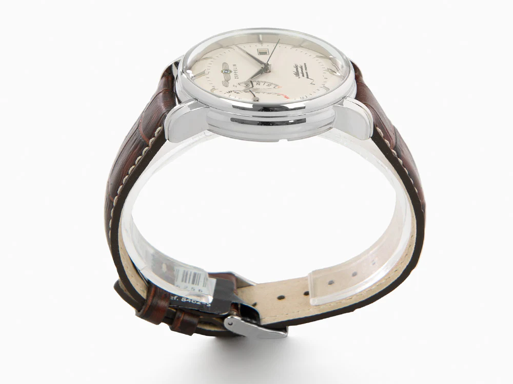 Zeppelin Atlantic Automatic Watch, Beige, 42 mm, Day, Leather strap, 8462-5 - Image 6