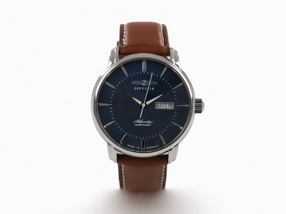 Zeppelin Atlantic Automatic Watch, Blue, 41 mm, Day and date, Leather, 8466-3 - Image 2