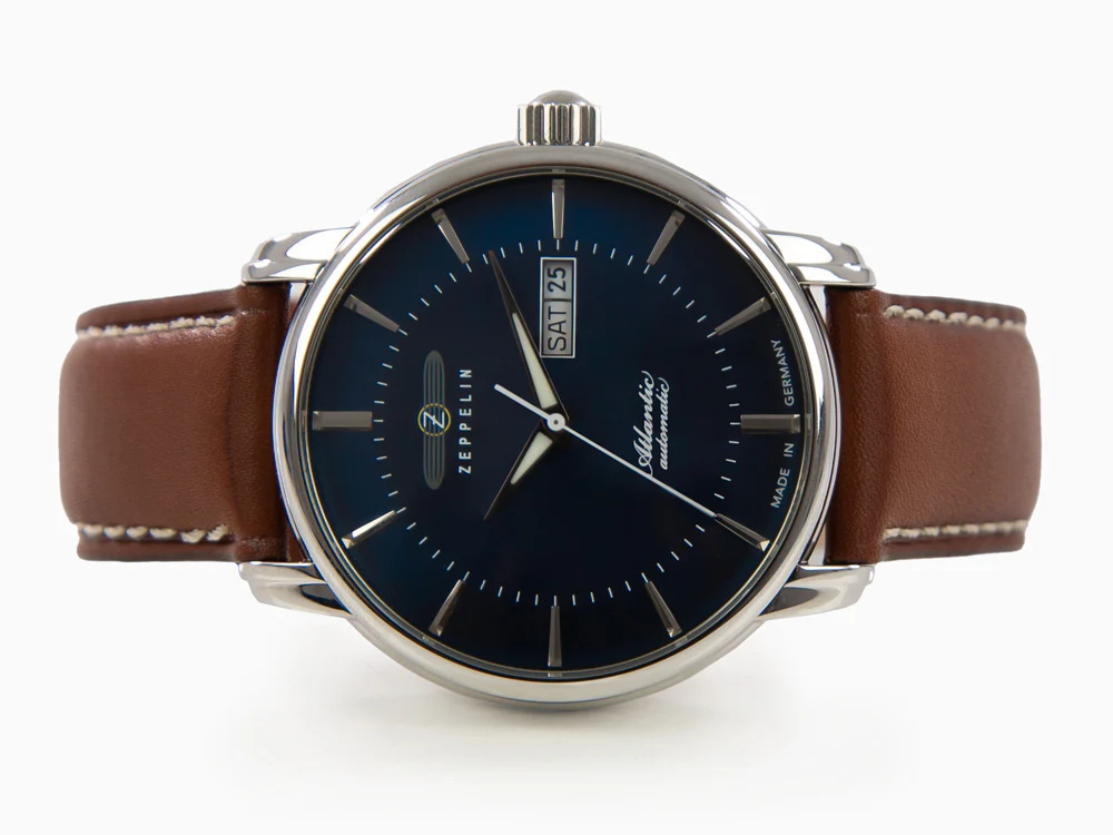 Zeppelin Atlantic Automatic Watch, Blue, 41 mm, Day and date, Leather, 8466-3 - Image 7