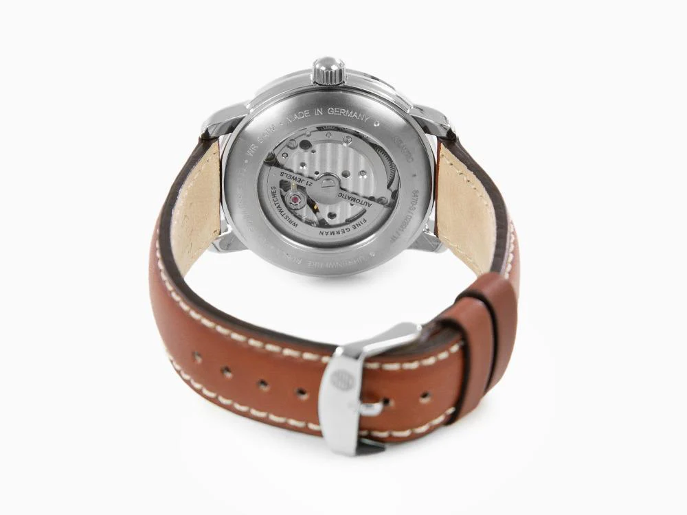 Zeppelin Atlantic Automatic Watch, Blue, 41 mm, Day, Leather strap, 8470-3 - Image 3