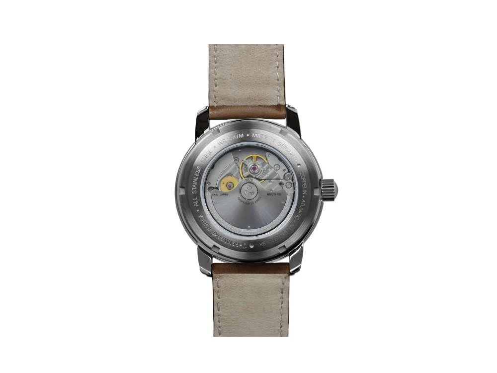 Zeppelin Atlantic GMT Automatic Watch, Beige, 42 mm, Day, Leather strap, 8468-5 - Image 3