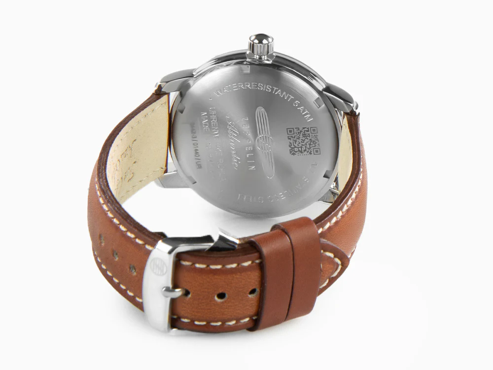 Zeppelin Atlantic Quartz Watch, Blue, 41 mm, Day, Leather strap, 8442-3 - Image 3