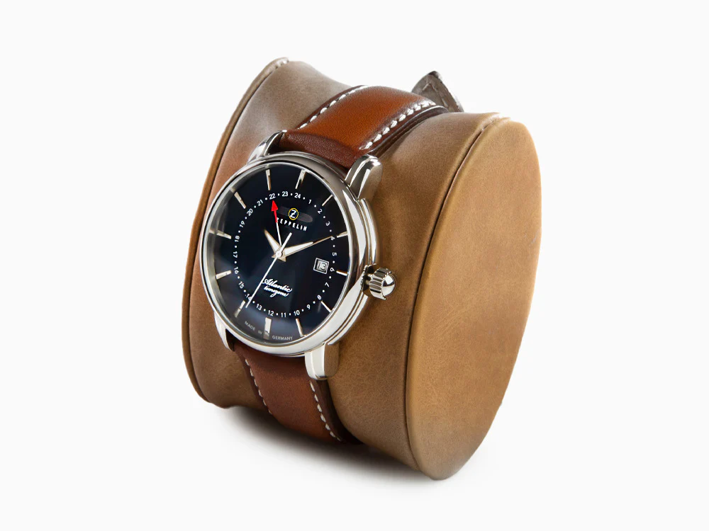 Zeppelin Atlantic Quartz Watch, Blue, 41 mm, Day, Leather strap, 8442-3 - Image 4
