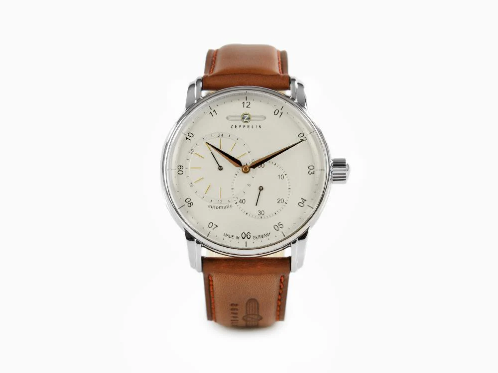 Zeppelin Captain Line Automatic Watch, Beige, 42 mm, Leather strap, 8662-1 - Image 2
