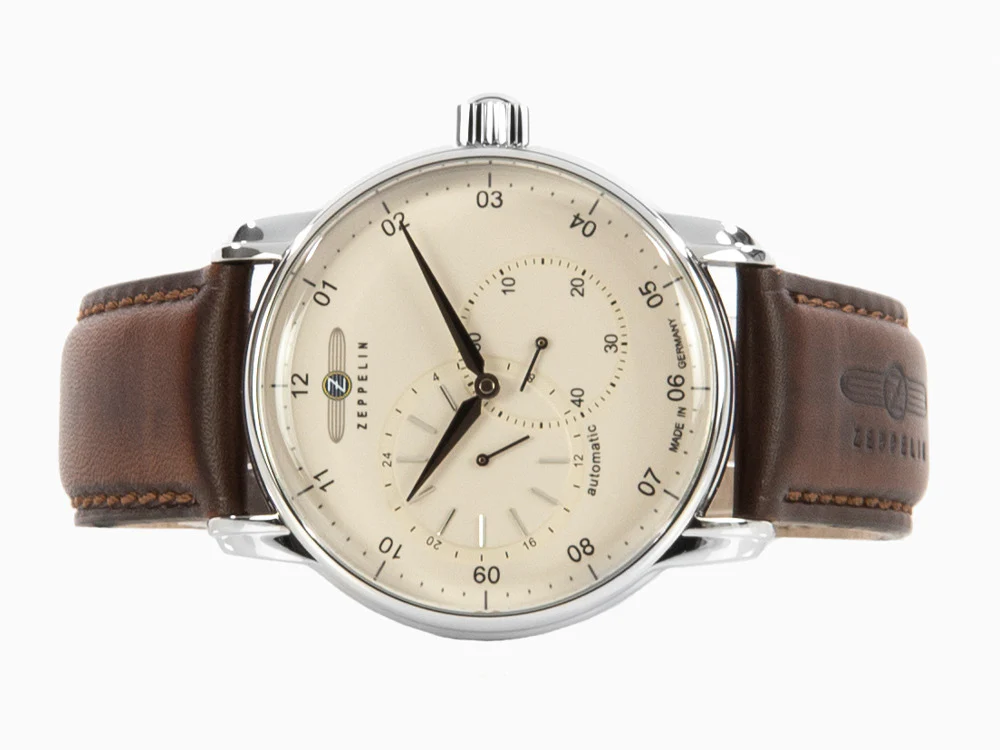 Zeppelin Captain Line Automatic Watch, Beige, 42 mm, Leather strap, 8662-5 - Image 7