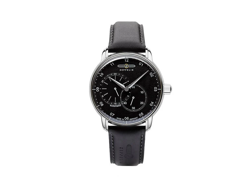 Zeppelin Captain Line Automatic Watch, Black, 42 mm, Leather strap, 8662-2 - Image 2