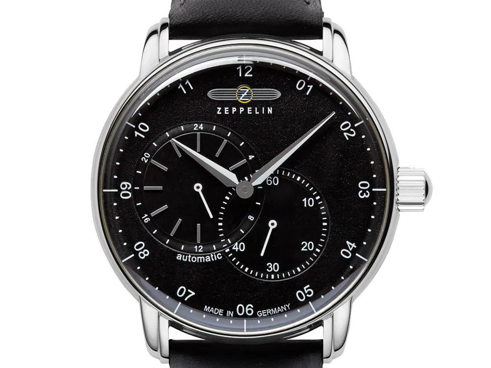 Zeppelin Captain Line Automatic Watch, Black, 42 mm, Leather strap, 8662-2 - Image 3