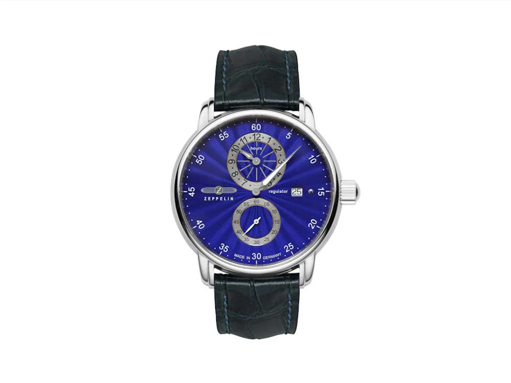 Zeppelin Captain Line Automatic Watch, Blue, 42 mm, Leather strap, 8626-3 - Image 2