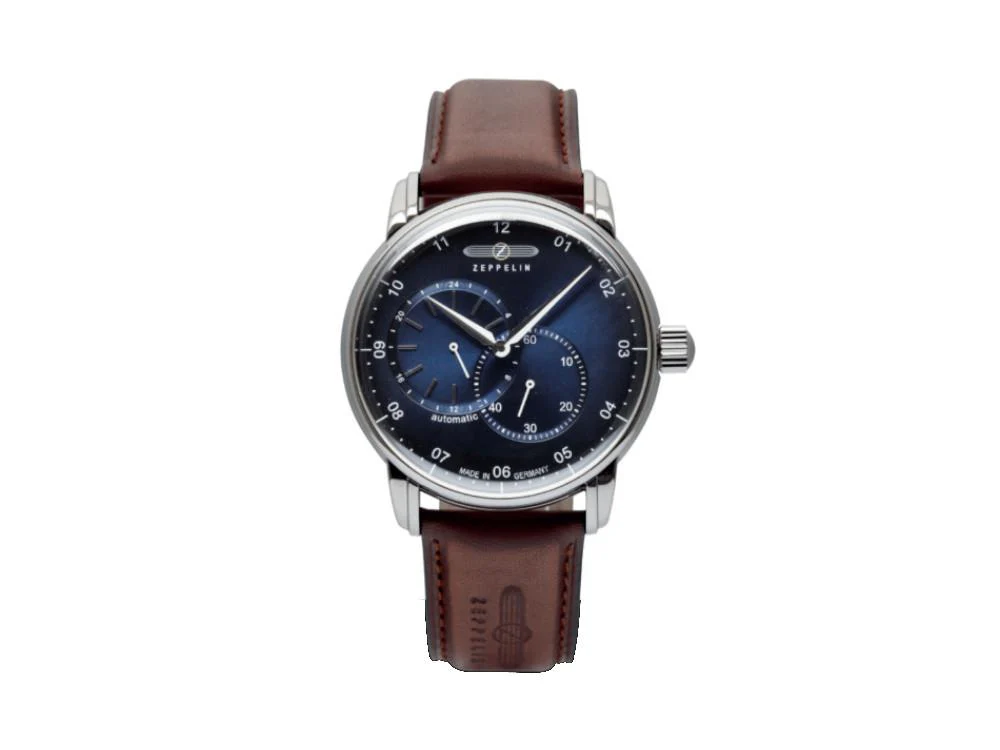 Zeppelin Captain Line Automatic Watch, Blue, 42 mm, Leather strap, 8662-3