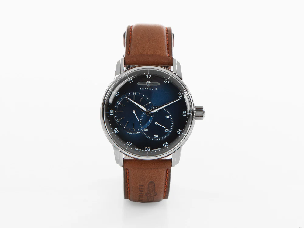 Zeppelin Captain Line Automatic Watch, Blue, 42 mm, Leather strap, 8662-3 - Image 2