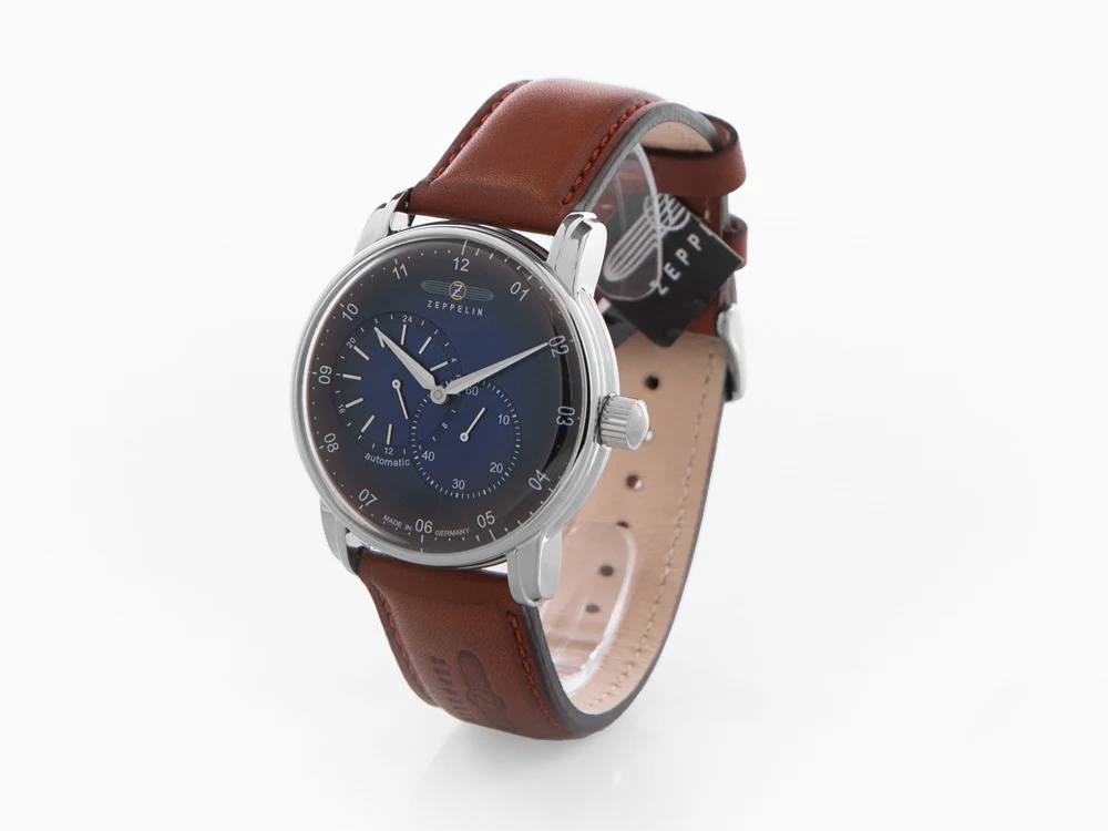 Zeppelin Captain Line Automatic Watch, Blue, 42 mm, Leather strap, 8662-3 - Image 4