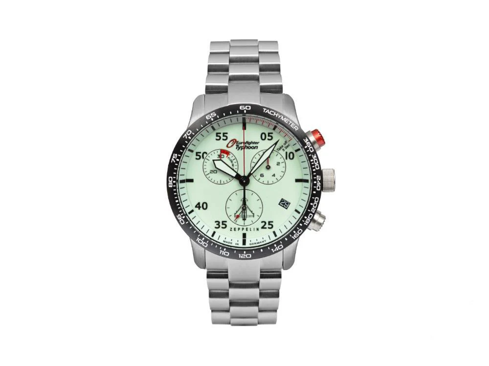 Zeppelin Eurofighter Quartz Watch, White, Day, 7298M-5 - Image 2