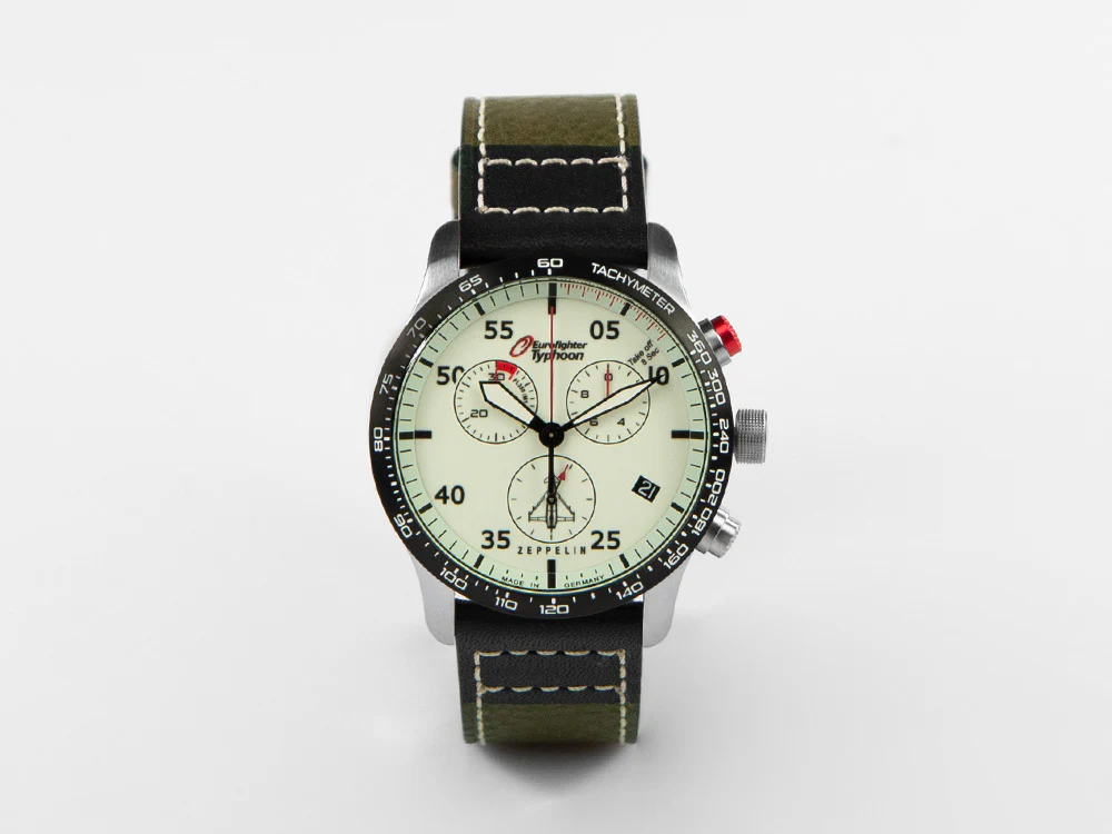 Zeppelin Eurofighter Quartz Watch, White, Day, Leather strap, 7298-5 - Image 2
