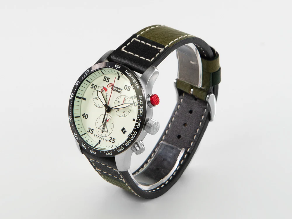 Zeppelin Eurofighter Quartz Watch, White, Day, Leather strap, 7298-5 - Image 4
