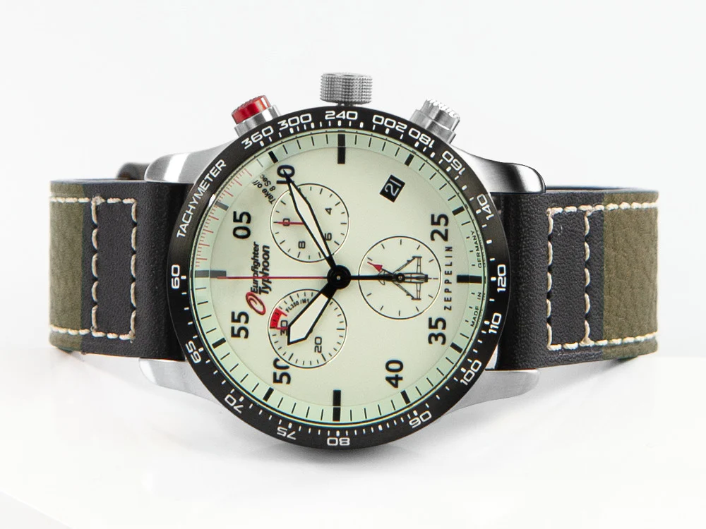 Zeppelin Eurofighter Quartz Watch, White, Day, Leather strap, 7298-5 - Image 7