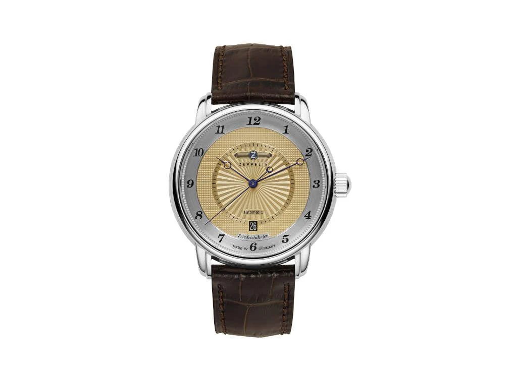 Zeppelin Friedrichshafen Automatic Watch, Golden, 40 mm, Day, 8556-5