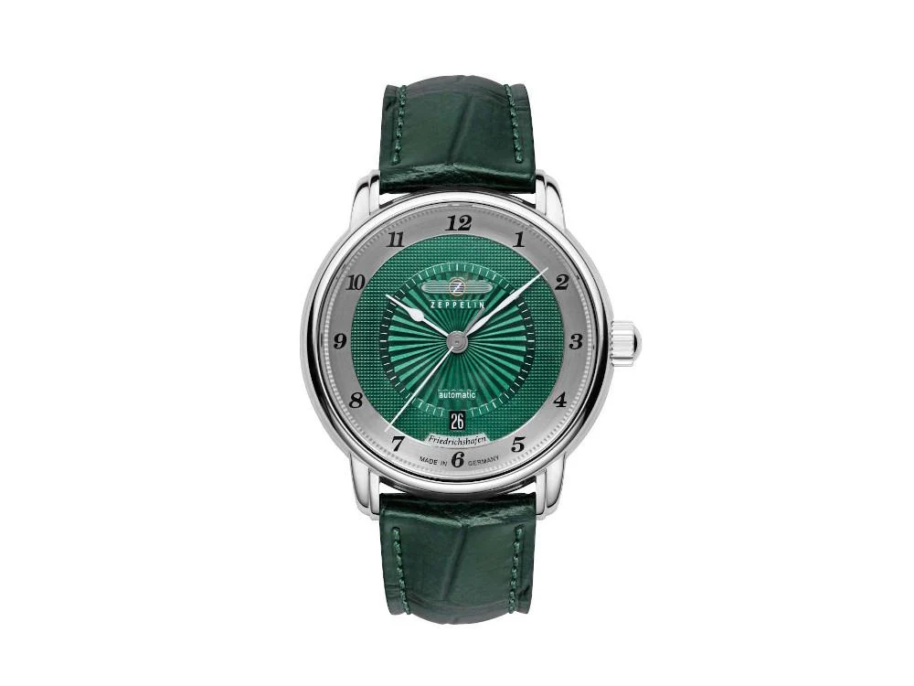 Zeppelin Friedrichshafen Automatic Watch, Green, 40 mm, Day, 8556-2 - Image 2