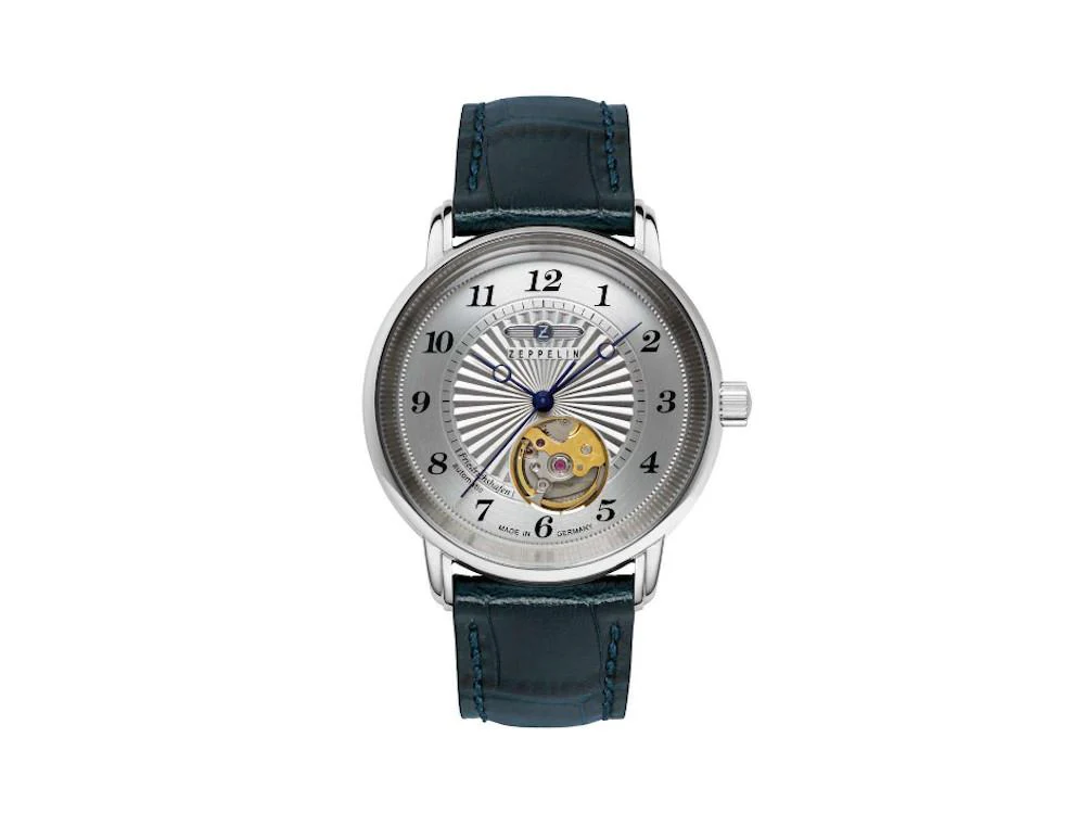 Zeppelin Friedrichshafen Ladies Automatic Watch, Silver, 36 mm, 8567-1