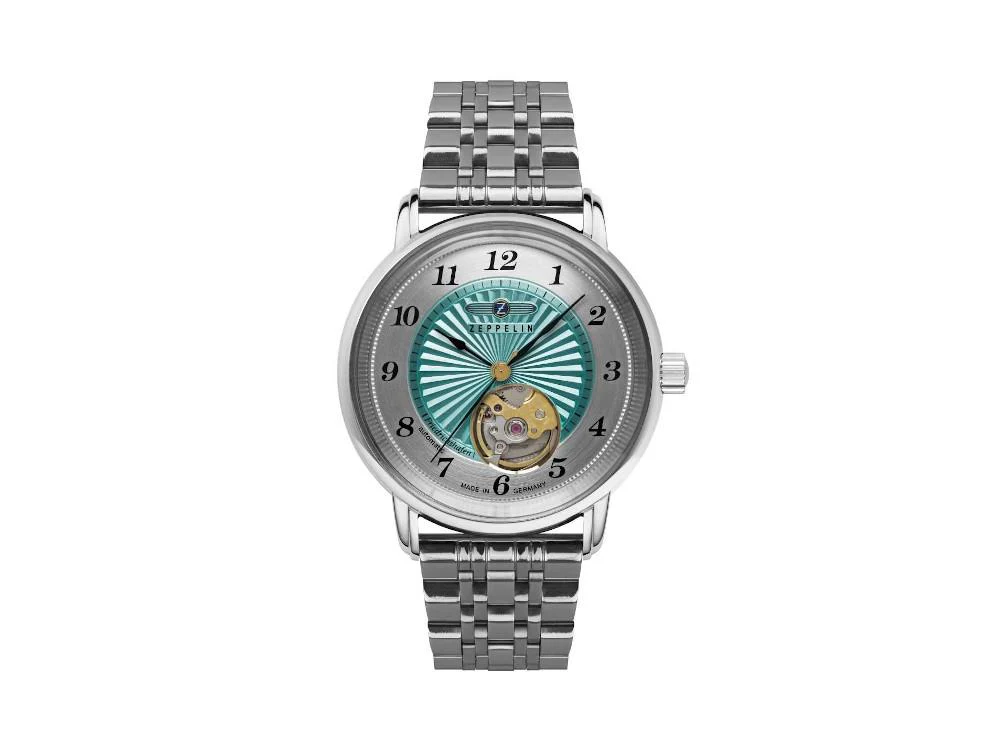 Zeppelin Friedrichshafen Ladies Automatic Watch, Turquoise, 36 mm, 8569M-4 - Image 2