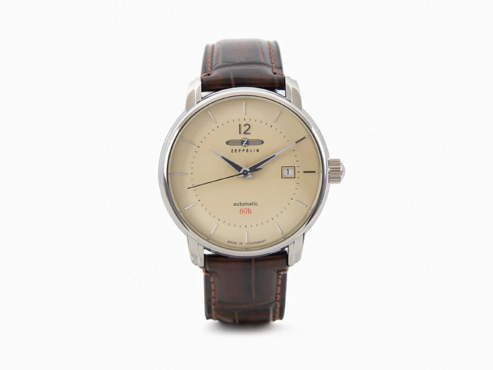 Zeppelin LZ 120 Bodensee Automatic Watch, Beige, 40cm, Leather strap, 8160-5 - Image 2