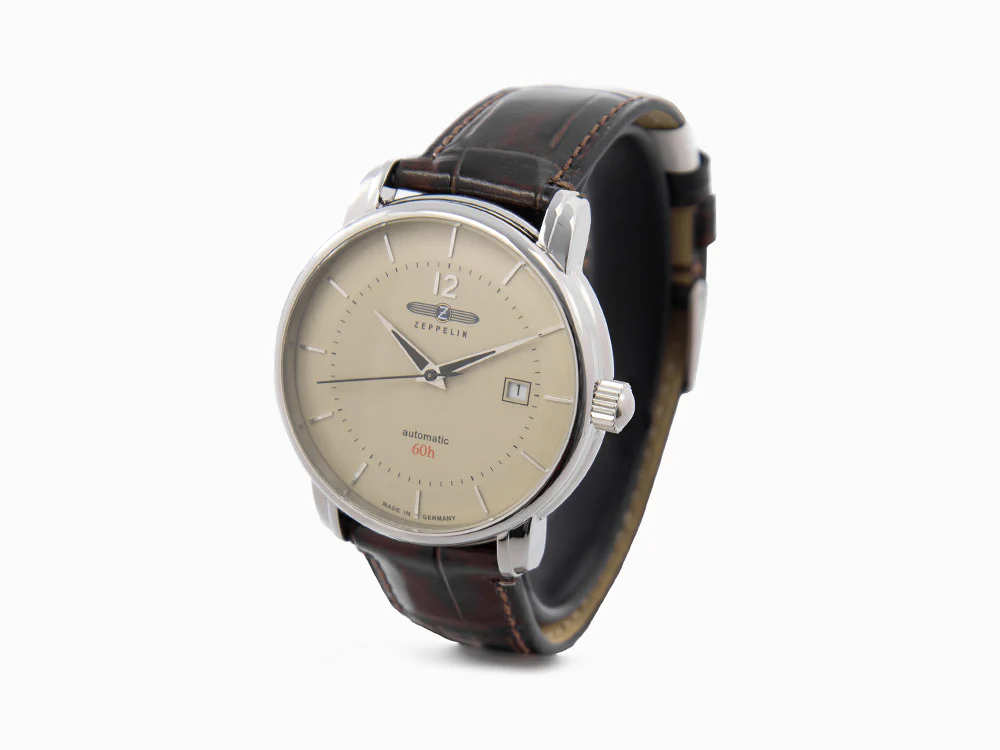 Zeppelin LZ 120 Bodensee Automatic Watch, Beige, 40cm, Leather strap, 8160-5 - Image 4