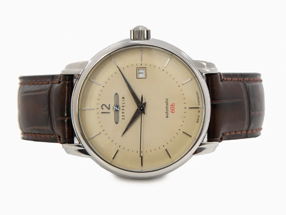Zeppelin LZ 120 Bodensee Automatic Watch, Beige, 40cm, Leather strap, 8160-5 - Image 7