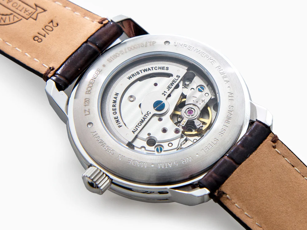 Zeppelin LZ 120 Bodensee Automatic Watch, Beige, 40cm, Leather strap, 8160-5 - Image 9