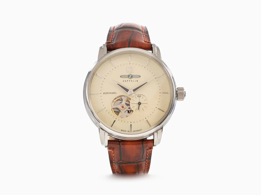 Zeppelin LZ 120 Bodensee Automatic Watch, Beige, 40cm, Leather strap, 8166-1 - Image 2