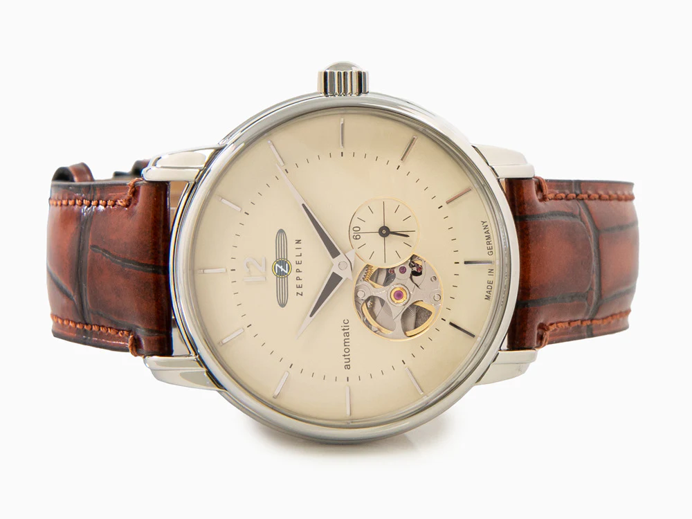 Zeppelin LZ 120 Bodensee Automatic Watch, Beige, 40cm, Leather strap, 8166-1 - Image 7