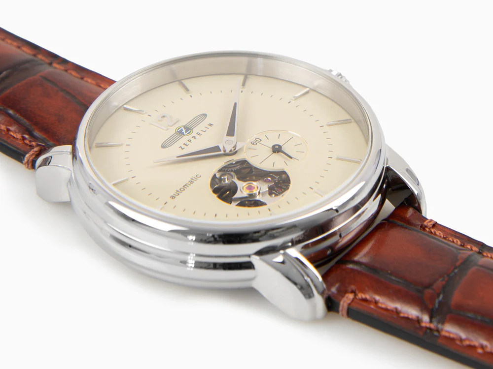 Zeppelin LZ 120 Bodensee Automatic Watch, Beige, 40cm, Leather strap, 8166-1 - Image 8