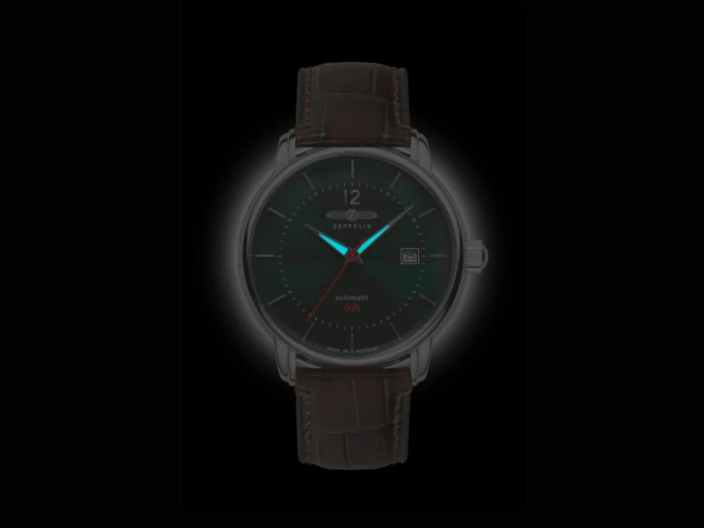 Zeppelin LZ 120 Bodensee Automatic Watch, Green, 40cm, Leather strap, 8160-4 - Image 4