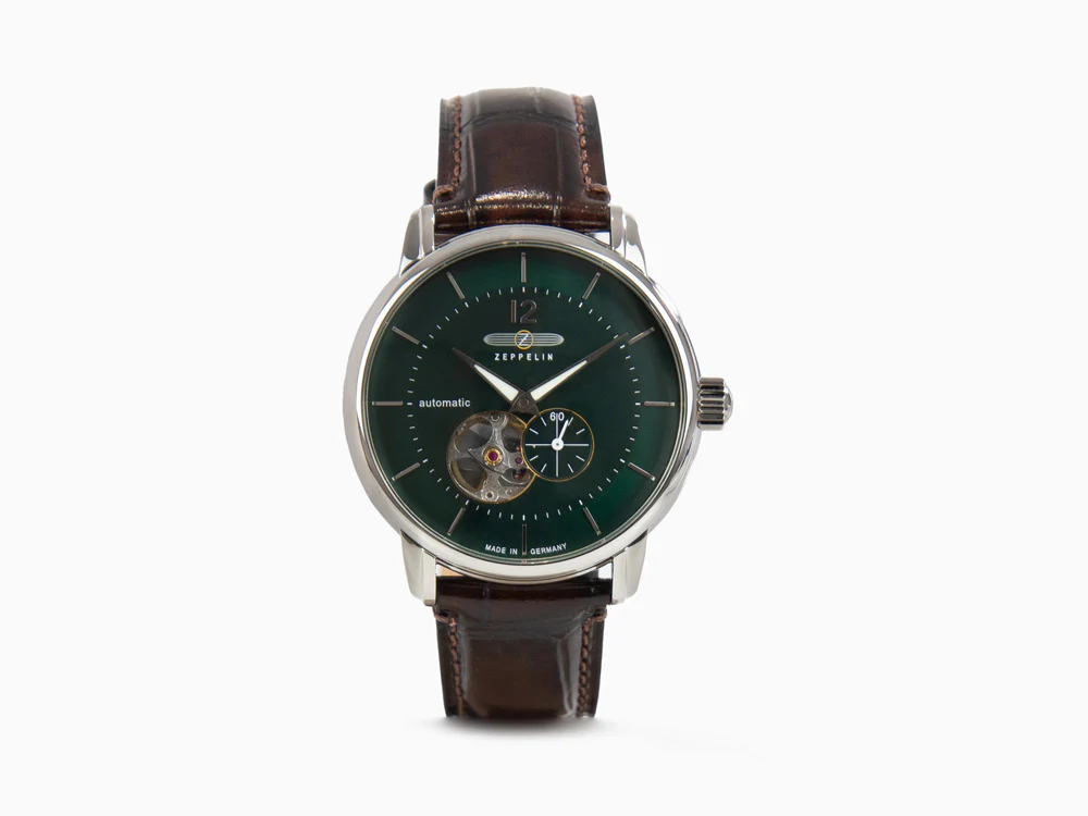 Zeppelin LZ 120 Bodensee Automatic Watch, Green, 40mm, Leather strap, 8166-4 - Image 2