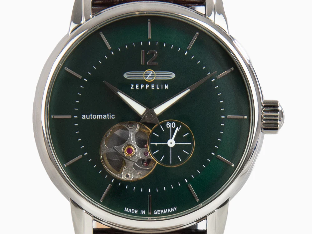 Zeppelin LZ 120 Bodensee Automatic Watch, Green, 40mm, Leather strap, 8166-4 - Image 9