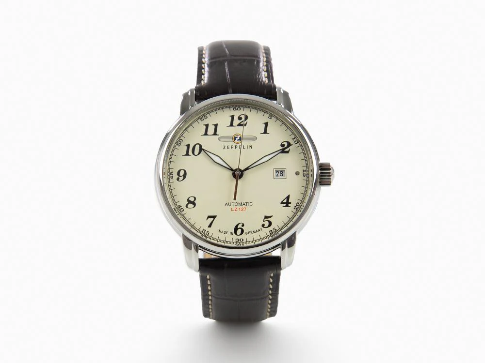 Zeppelin LZ 127 Graf Zeppelin Automatic Watch, Beige, 42 mm, Day, 7656-5 - Image 2