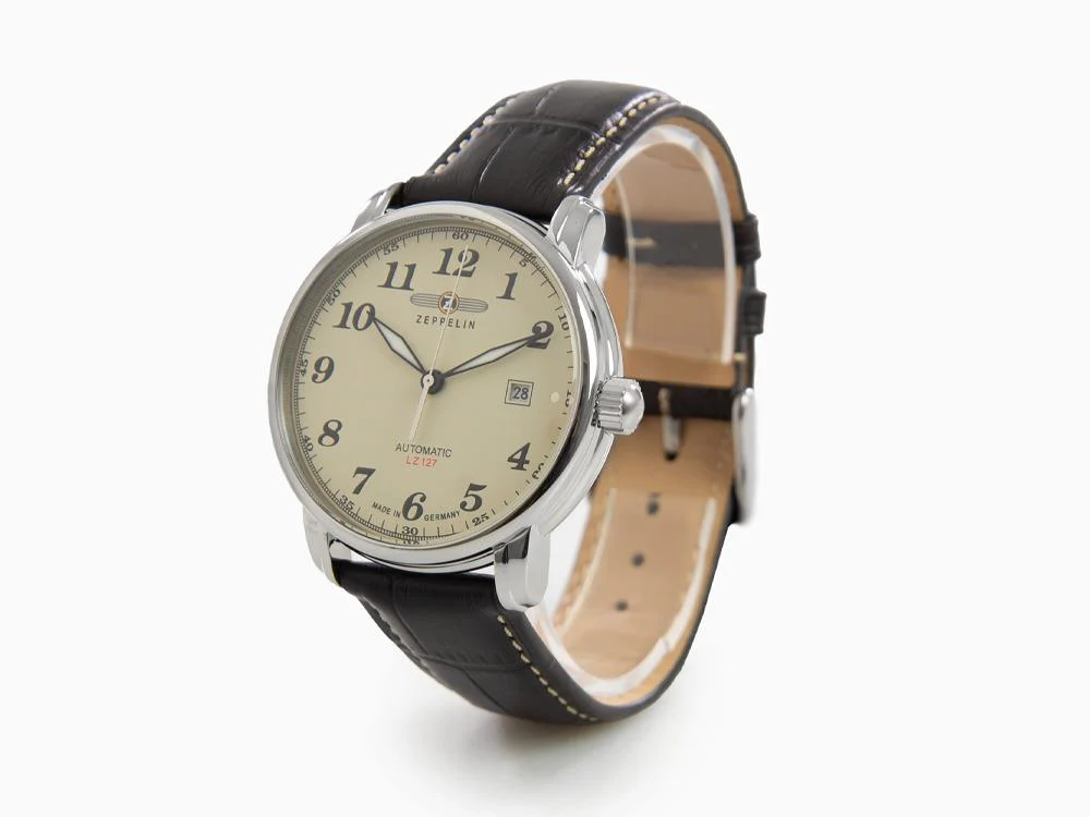 Zeppelin LZ 127 Graf Zeppelin Automatic Watch, Beige, 42 mm, Day, 7656-5 - Image 4