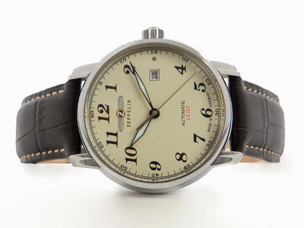 Zeppelin LZ 127 Graf Zeppelin Automatic Watch, Beige, 42 mm, Day, 7656-5 - Image 7