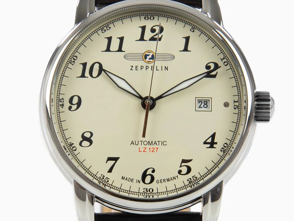 Zeppelin LZ 127 Graf Zeppelin Automatic Watch, Beige, 42 mm, Day, 7656-5 - Image 9