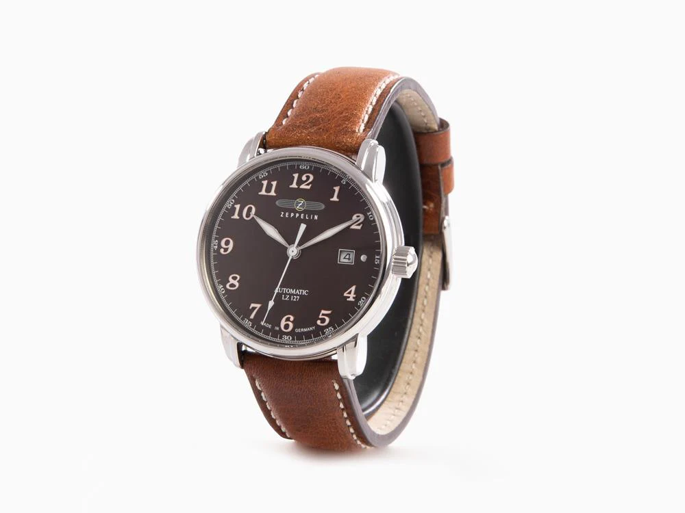 Zeppelin LZ 127 Graf Zeppelin Automatic Watch, Brown, 40 mm, Day, 8656-3 - Image 4