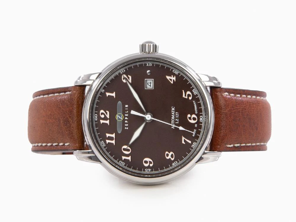 Zeppelin LZ 127 Graf Zeppelin Automatic Watch, Brown, 40 mm, Day, 8656-3 - Image 7