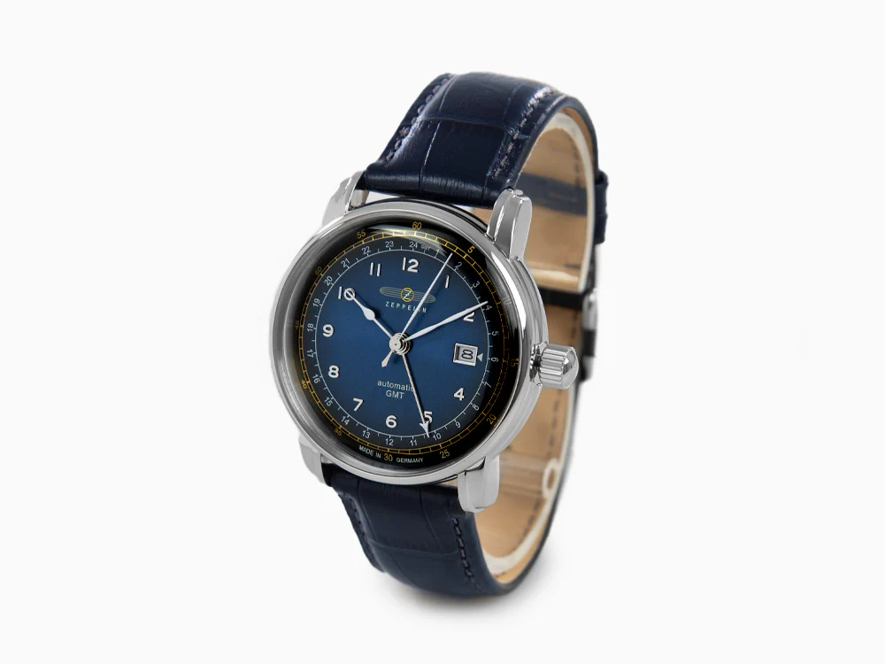 Zeppelin LZ 129 Hindenburg Automatic Watch, Blue, 42 mm, GMT 7668-3 - Image 4