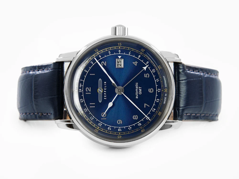Zeppelin LZ 129 Hindenburg Automatic Watch, Blue, 42 mm, GMT 7668-3 - Image 7