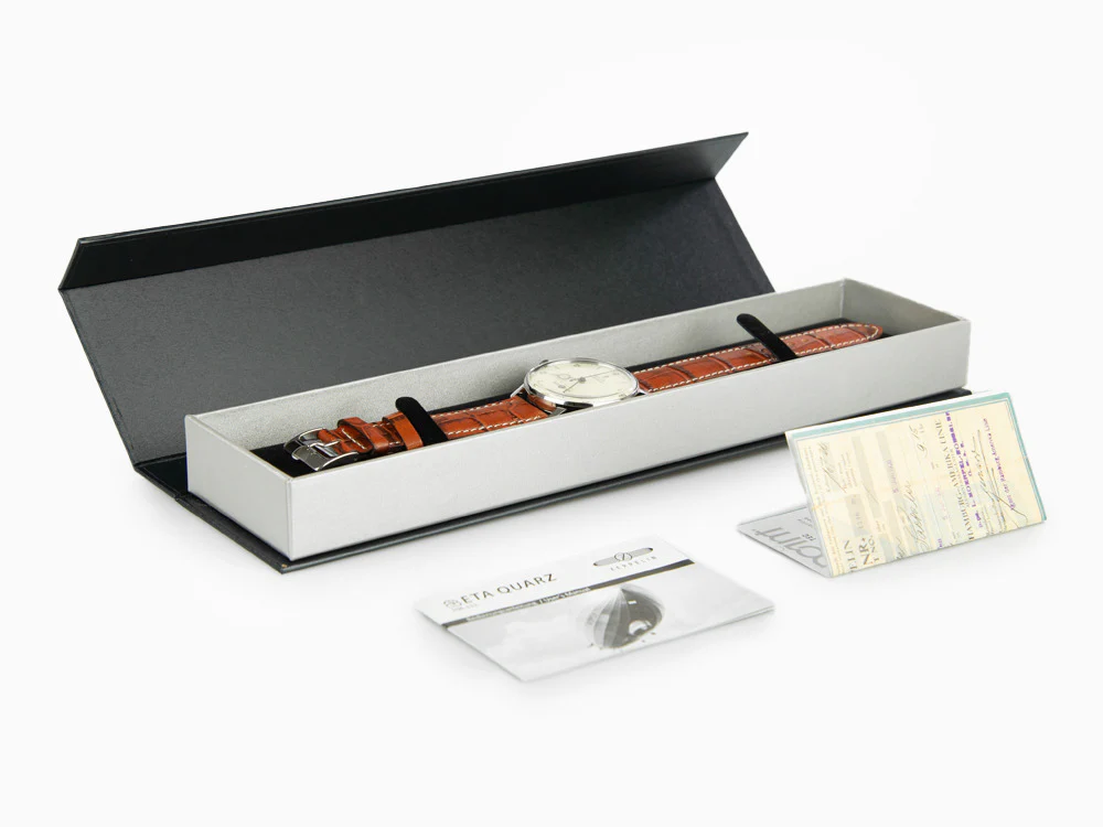 Zeppelin LZ 129 Hindenburg Quartz Watch, Beige, 40 mm, Day, Leather, 8042-5 - Image 8
